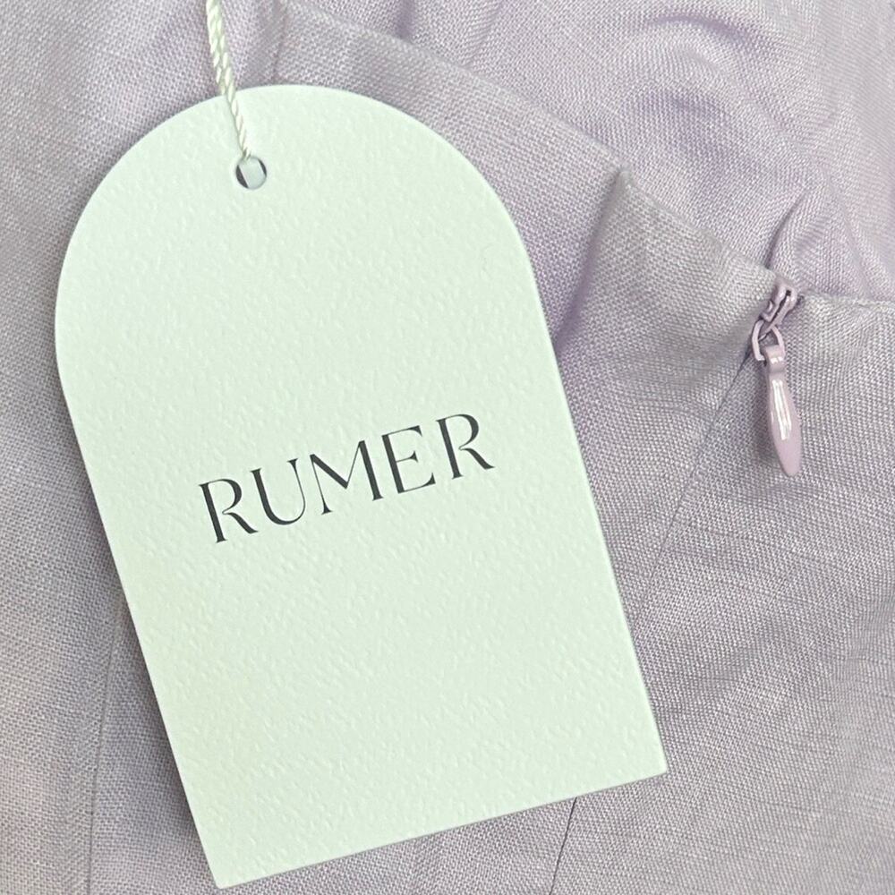 Rumer Revolve NWT 100% Linen Estelle Purple Lilac Halter Maxi Dress Size XS - Picture 6 of 8